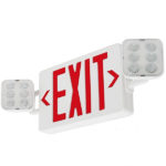 Large Red LED Exit Light Combo | 180° Adjustable