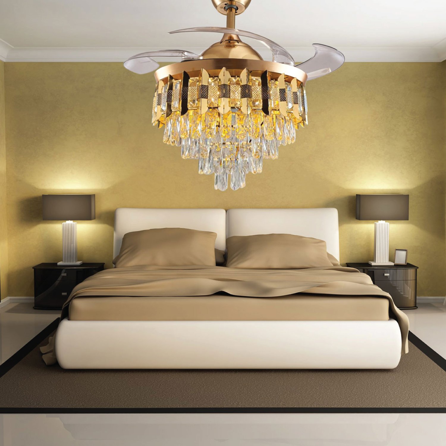 Supertechleds-LED-Smart-Modern-Ceiling-Fan-3 #1952 42″ Smart Modern Ceiling Fan, Remote Control,Reversible BLDC Intelligent DC 30W Motor, 36W*2 LED, AC 110V - Image 3