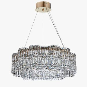 Tiered Crystal Flower Wave Chandelier