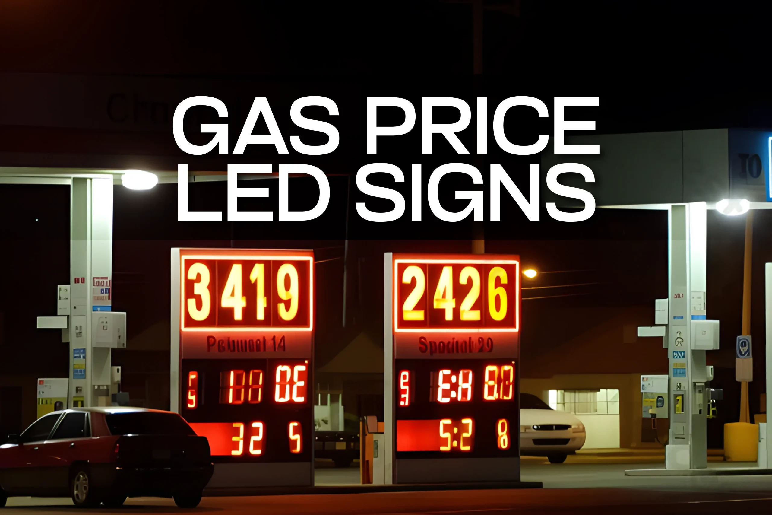 Gas Station Display with LED Gas Price Signs
