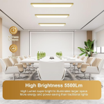 50W 1x4 FT LED Panel Light 2-Pack, Triac Dimming (10%-100%), 5500LM, 3000K/4000K/5000K, 120V, Gold Border, ETL DLC Certified, for Office & Home - Image 4