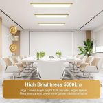 50W 1x4 FT LED Panel Light 2-Pack, Triac Dimming (10%-100%), 5500LM, 3000K/4000K/5000K, 120V, Gold Border, ETL DLC Certified, for Office & Home - Image 5