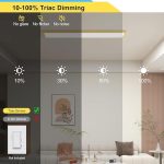 50W 1x4 FT LED Panel Light 2-Pack, Triac Dimming (10%-100%), 5500LM, 3000K/4000K/5000K, 120V, Gold Border, ETL DLC Certified, for Office & Home - Image 6