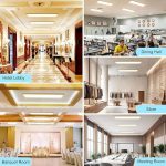 50W 1x4 FT LED Panel Light 2-Pack, Triac Dimming (10%-100%), 5500LM, 3000K/4000K/5000K, 120V, Gold Border, ETL DLC Certified, for Office & Home - Image 2