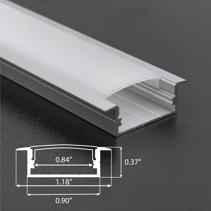 STL-080 Recessed LED Aluminum Channel – T-Profile , Compatible with LED Strips, ROHS Certified - Image 3