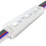 IP68 RGBW LED signage module with 3 high-brightness LEDs, frosted waterproof housing, and 120° wide beam angle for channel letters, light boxes, and outdoor illuminated signs.