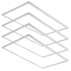 2x4 LED edge-lit ceiling panel light with ultra-slim white aluminum frame for energy-efficient office, retail, healthcare, and commercial lighting