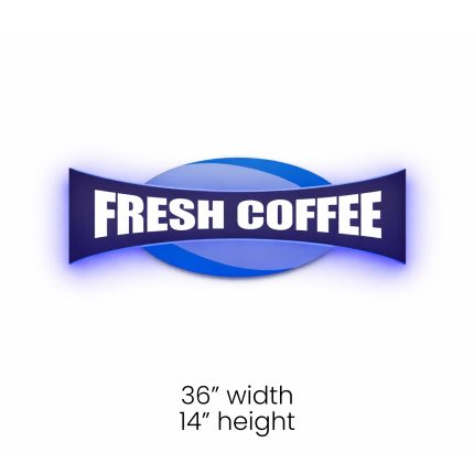 LED Fresh Coffee Halo Sign(36” x 14”)– Pre-Order Now