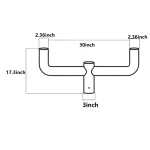 180 Degree Round Double Bullhorn Tenon for 2 fixtures | BHT180D - Image 2