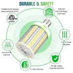 100W/80W/60W LED Fan Corn Light - 15000 Lumens, 5CCT Selectable, 100-277V, 360° Beam Angle, E39 Mogul Screw Base - Image 2