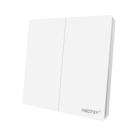 PUSH3-2 2-Gang Wireless Dimming Panel – 2.4GHz RF Push LED Dimmer, CR2032 Battery, 30m Control