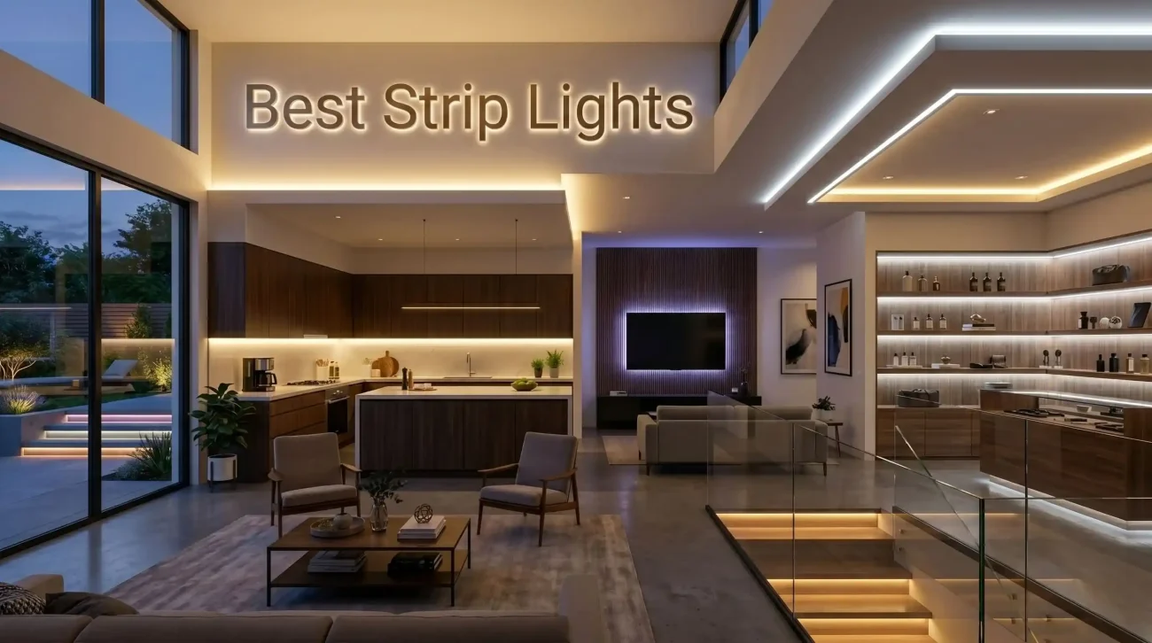 LED strip lights for home and business applications featuring kitchen, architectural, and retail lighting