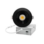 3 Inch LED Recessed Module Downlight – 12W, 990LM, Round/Square, Selectable CCT, Black+White Finish - Image 2
