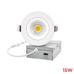 3 Inch LED Recessed Module Downlight – 15W, 1350LM, Round/Square, Selectable CCT, Black+White Finish